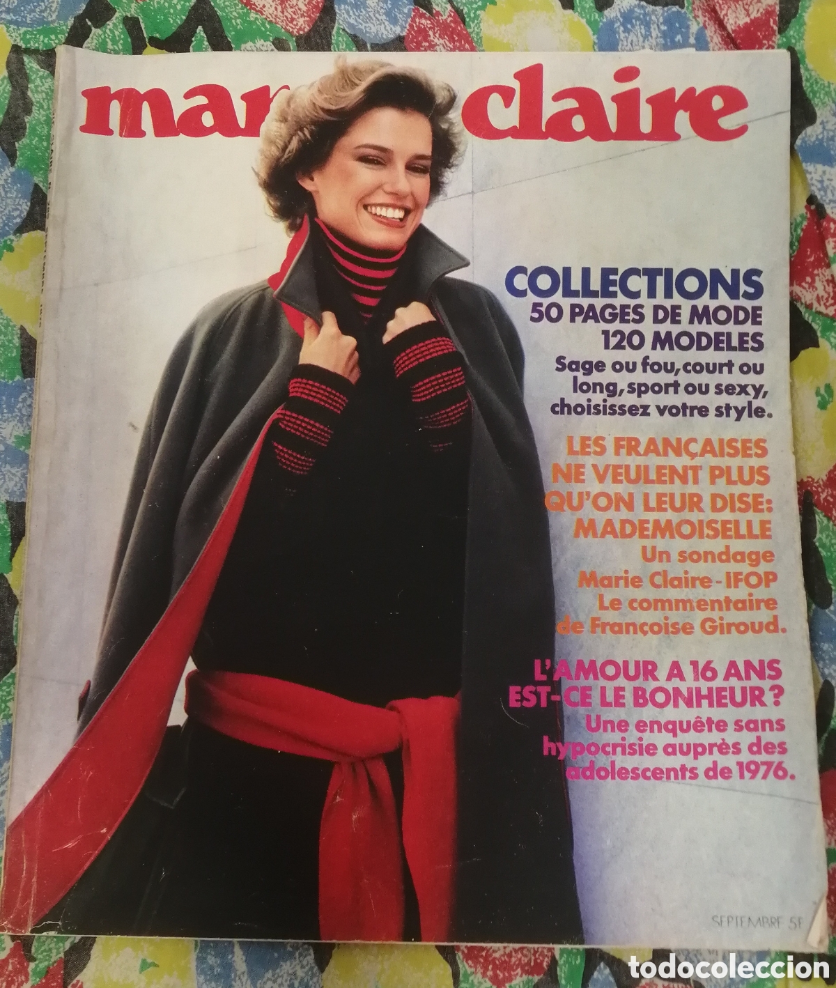 Collectionnisme de Revues et Journaux: Marie Claire September 1976 Edici&oacute;n en franc&eacute;s Fran&ccedil;ais Mode Vintage magazine