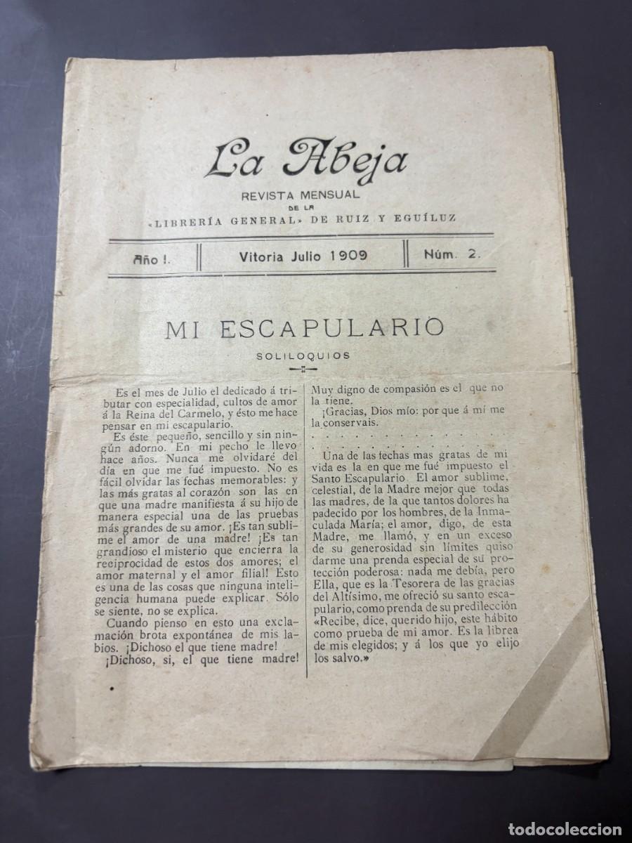 Coleccionismo de revistas y peri&oacute;dicos: REVISTA MENSUAL. LA ABEJA. VITORIA. JULIO, 1909. A&Ntilde;O I. N&ordm; 2. PAGS: 15