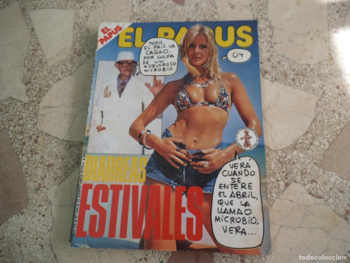 Coleccionismo de revistas y peri&oacute;dicos: el papus, n&ordm; 326, 1980, revista satirica, erotica,humor, diarreas estivales