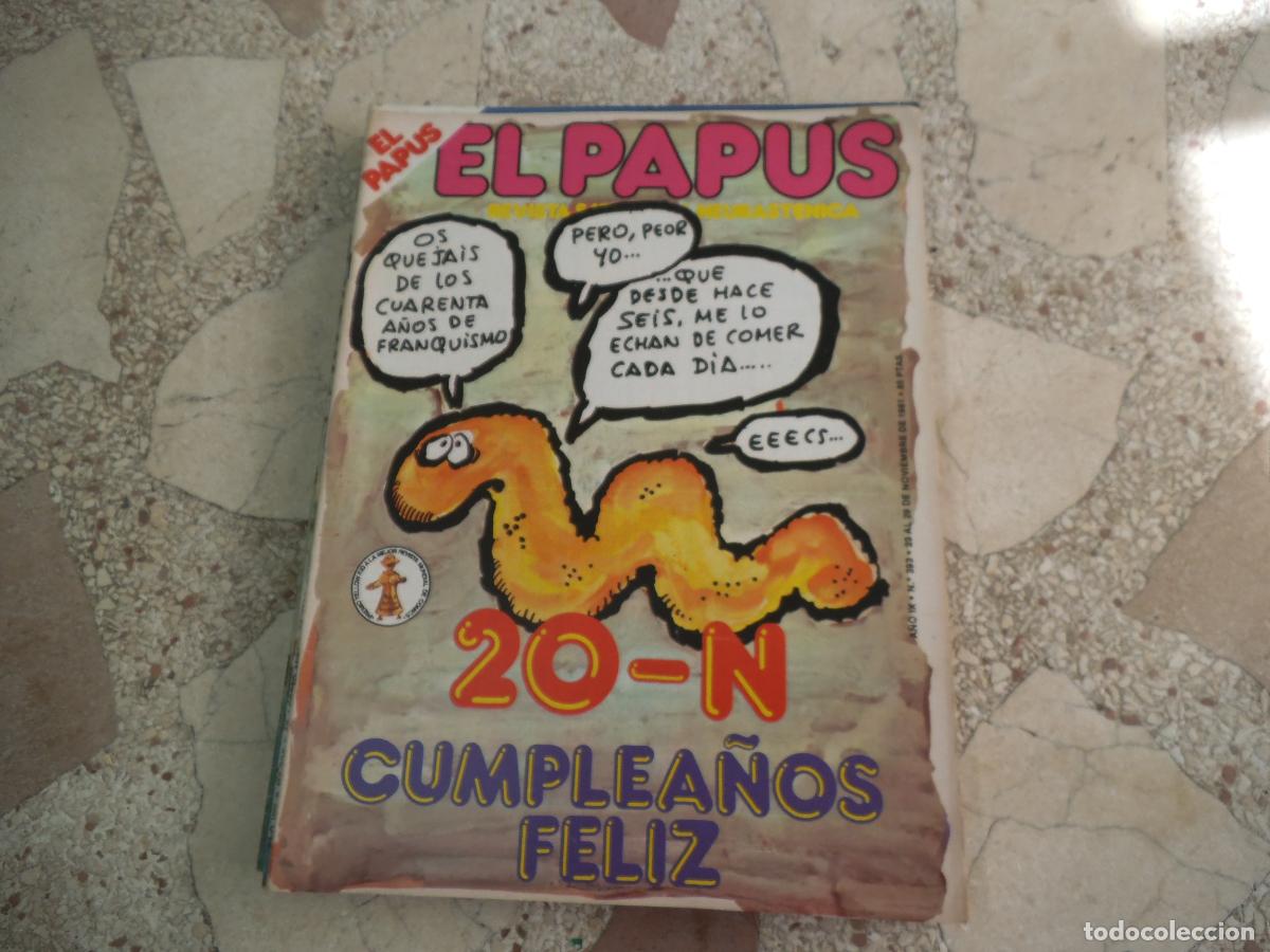 Coleccionismo de revistas y peri&oacute;dicos: el papus, n&ordm; 393, 1981, revista satirica, erotica,humor, 20-n, cumplea&ntilde;os feliz