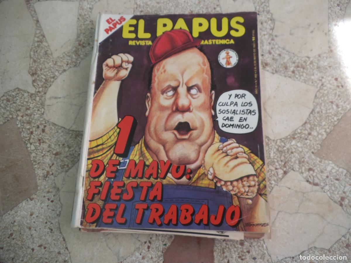 Coleccionismo de revistas y peri&oacute;dicos: el papus, n&ordm; 468, 1983, revista satirica, erotica,humor, 1 de mayo fiesta del trabajo