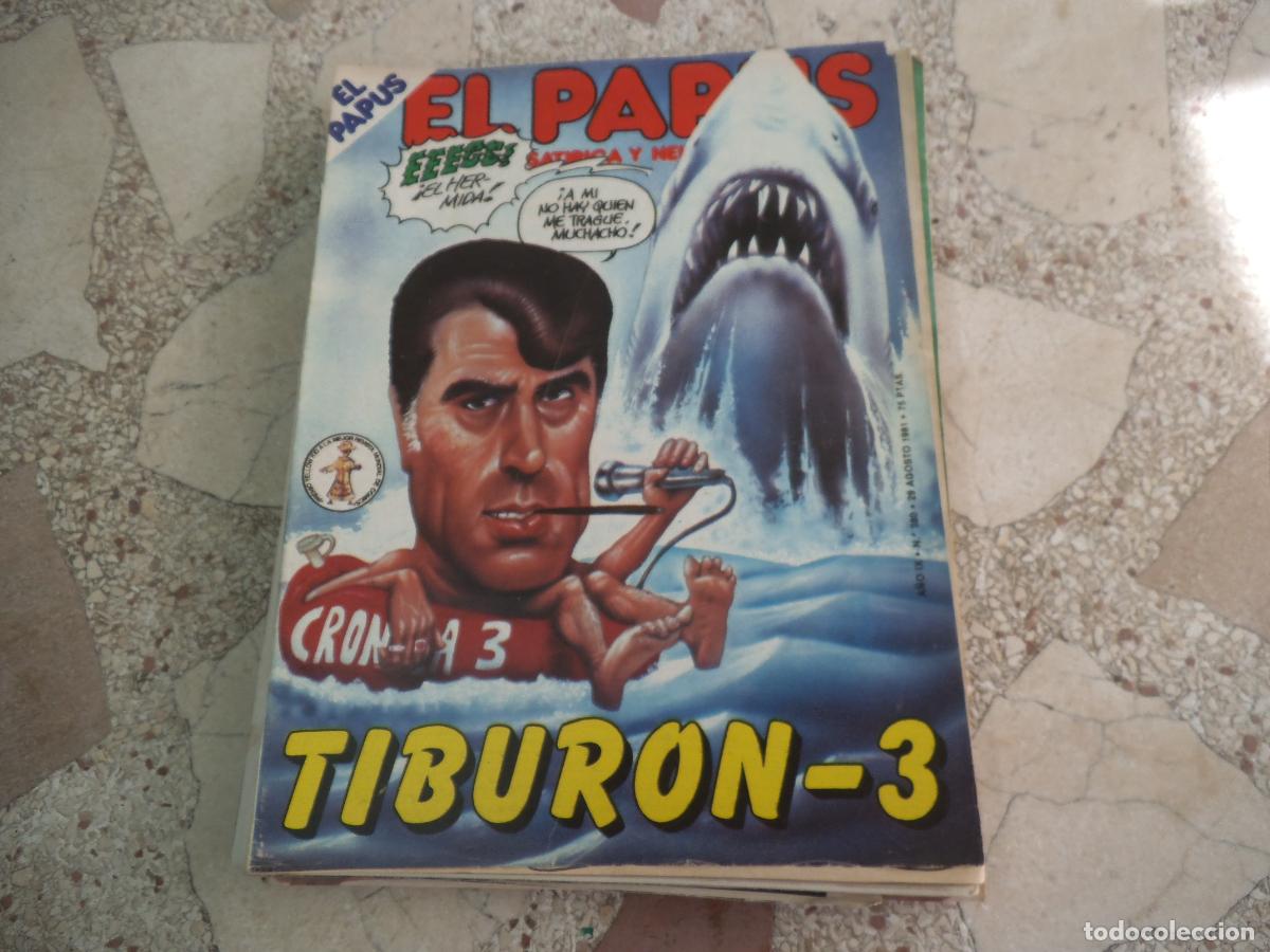 Coleccionismo de revistas y peri&oacute;dicos: el papus, n&ordm; 380, 1981, revista satirica, erotica,humor, tiburon -3