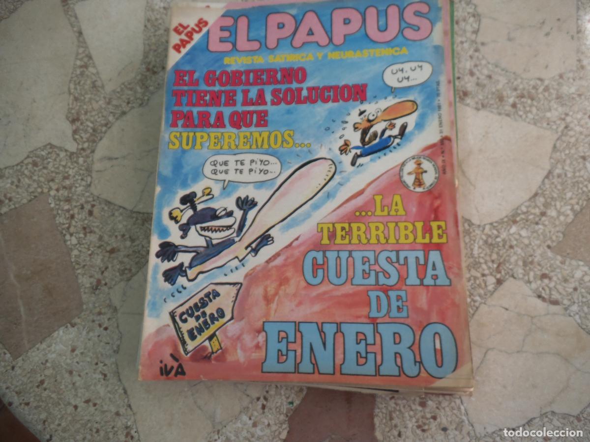 Coleccionismo de revistas y peri&oacute;dicos: el papus, n&ordm; 350, 1981, revista satirica, erotica,humor, la terrible cuesta de enero