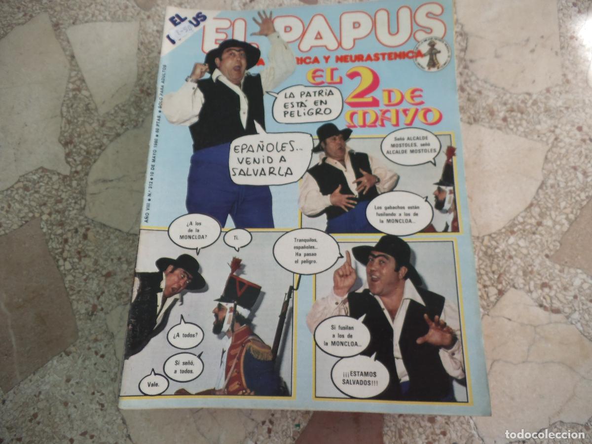 Coleccionismo de revistas y peri&oacute;dicos: el papus, n&ordm; 312, 1980, revista satirica, erotica,humor, el 2 de mayo