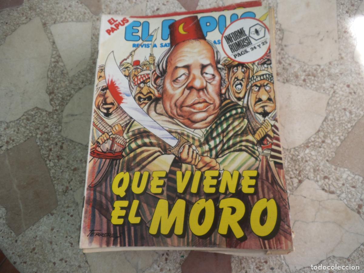 Coleccionismo de revistas y peri&oacute;dicos: el papus, n&ordm; 460, 1983, revista satirica, erotica,humor, que viene el moro