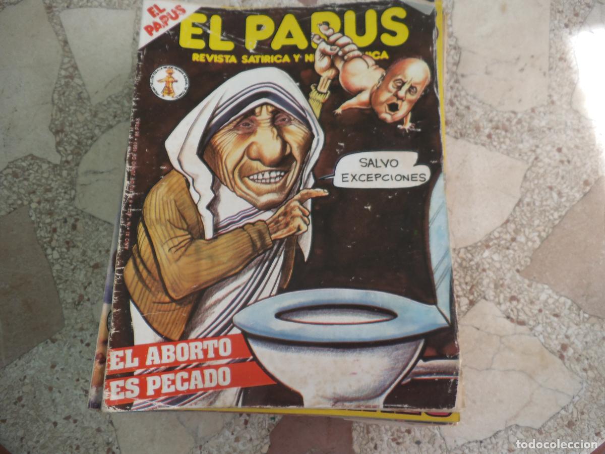 Coleccionismo de revistas y peri&oacute;dicos: el papus, n&ordm; 473, 1983, revista satirica, erotica,humor, el aborto es pecado
