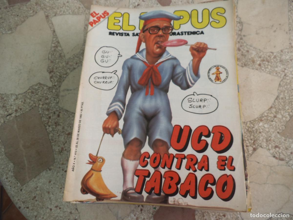 Coleccionismo de revistas y peri&oacute;dicos: el papus, n&ordm; 410, 1980, revista satirica, erotica,humor, ucd contra el tabaco