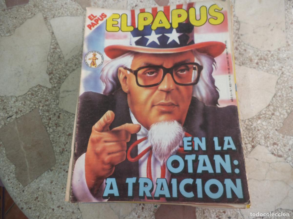 Coleccionismo de revistas y peri&oacute;dicos: el papus, n&ordm; 422, 1982, revista satirica, erotica,humor, en la otan : a traicion