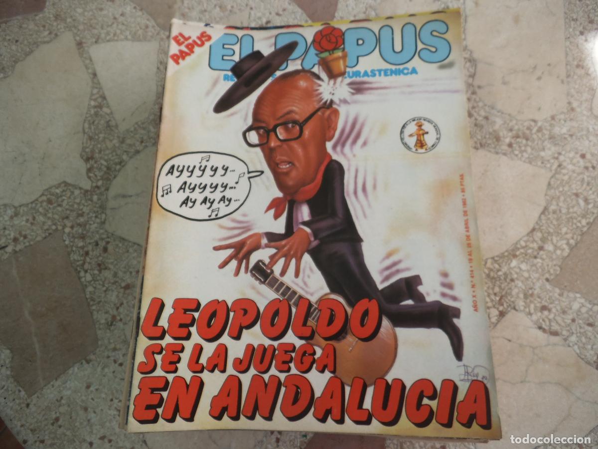 Coleccionismo de revistas y peri&oacute;dicos: el papus, n&ordm; 414, 1982, revista satirica, erotica,humor, leopoldo se la juega en andalucia