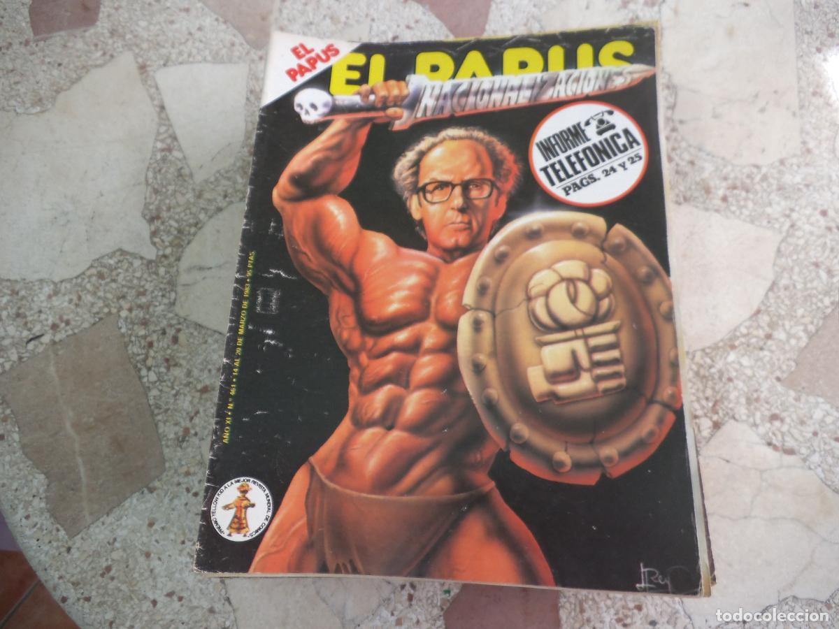 Coleccionismo de revistas y peri&oacute;dicos: el papus, n&ordm; 461, 1983, revista satirica, erotica,humor, nacionalizaciones
