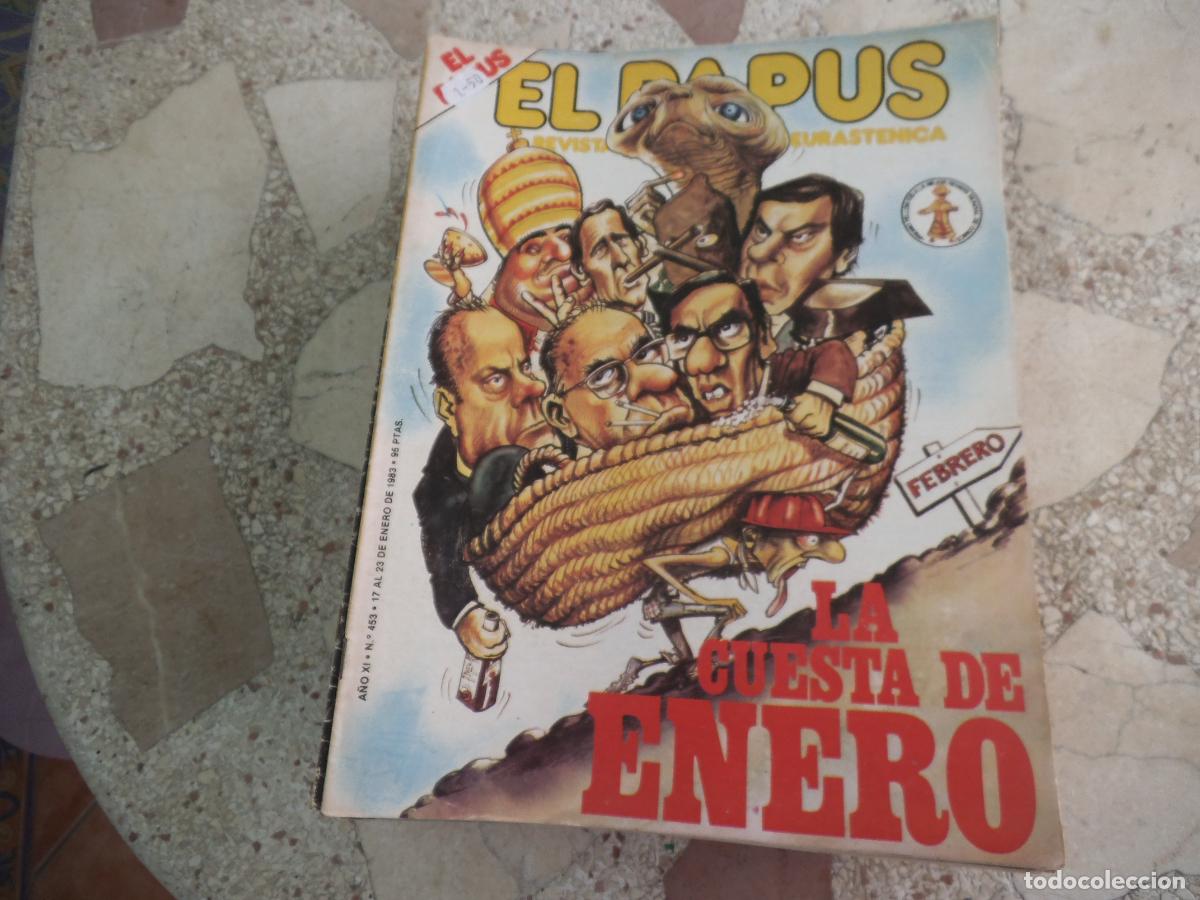 Coleccionismo de revistas y peri&oacute;dicos: el papus, n&ordm; 453, 1983, revista satirica, erotica,humor, la cuesta de enero