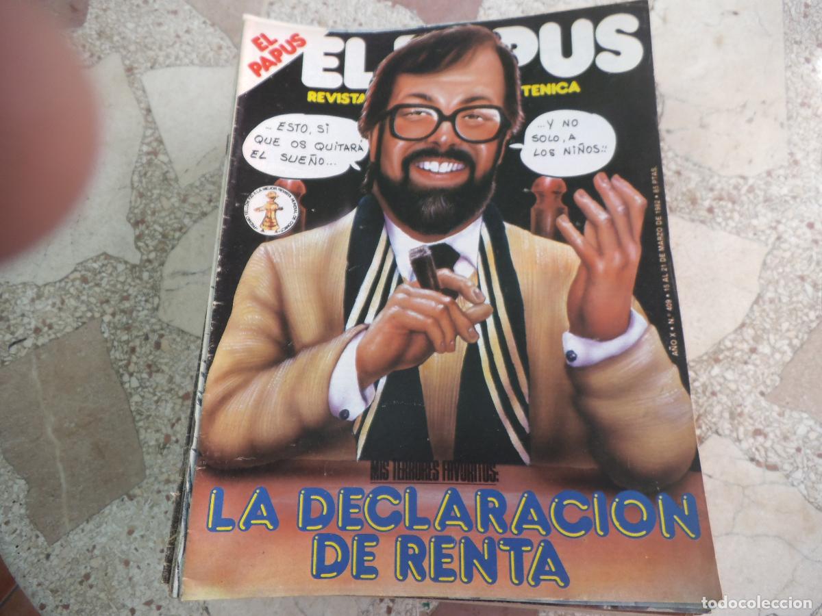 Coleccionismo de revistas y peri&oacute;dicos: el papus, n&ordm; 409, 1982, revista satirica, erotica,humor, hacienda ataca de nuevo
