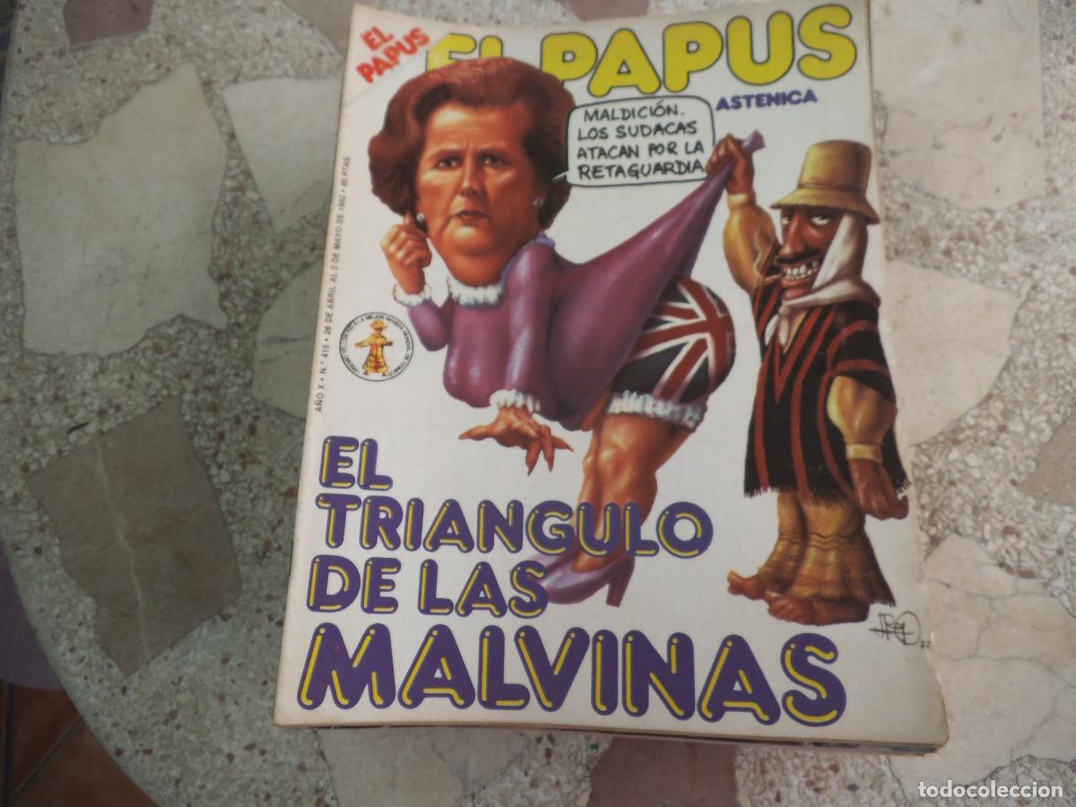 Coleccionismo de revistas y peri&oacute;dicos: el papus, n&ordm; 415, 1982, revista satirica, erotica,humor, el triangulo de las malvinas
