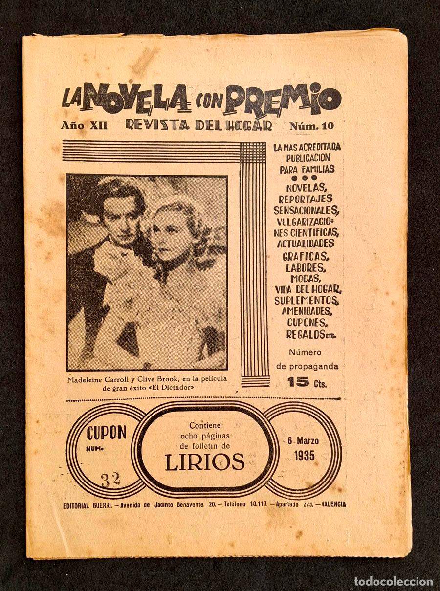 Coleccionismo de revistas y peri&oacute;dicos: La Novela con Premio - Revista del Hogar, a&ntilde;o XII numero 10 , 6 de marzo de 1935