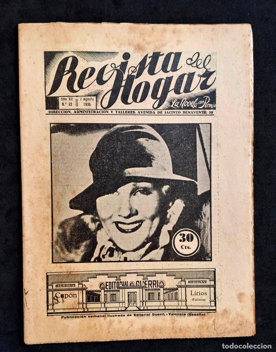 Coleccionismo de revistas y peri&oacute;dicos: La Novela con Premio - Revista del Hogar, a&ntilde;o XII numero 32, 7 de agosto de 1935