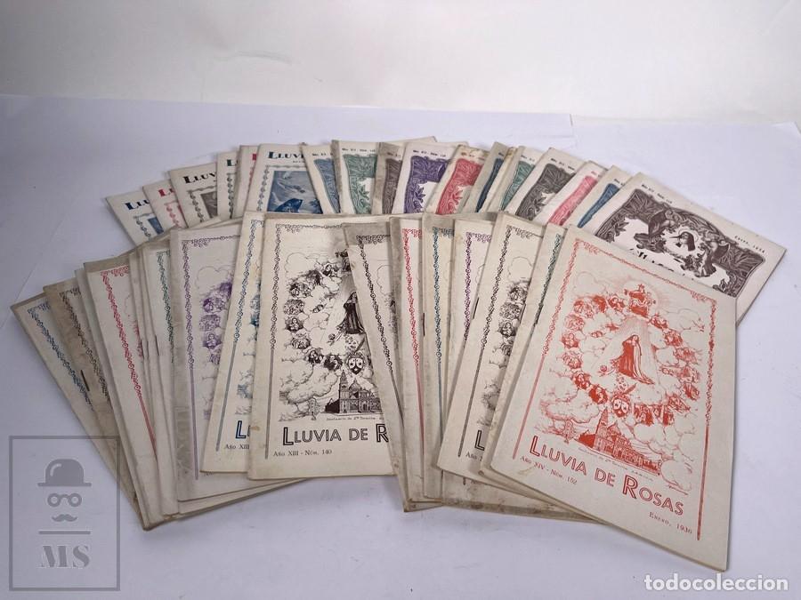 Coleccionismo de revistas y peri&oacute;dicos: Lote de 34 Publicaciones Religiosas - Lluvia de Rosas Revista Mensual Ilustrada - 1933-34-35-36