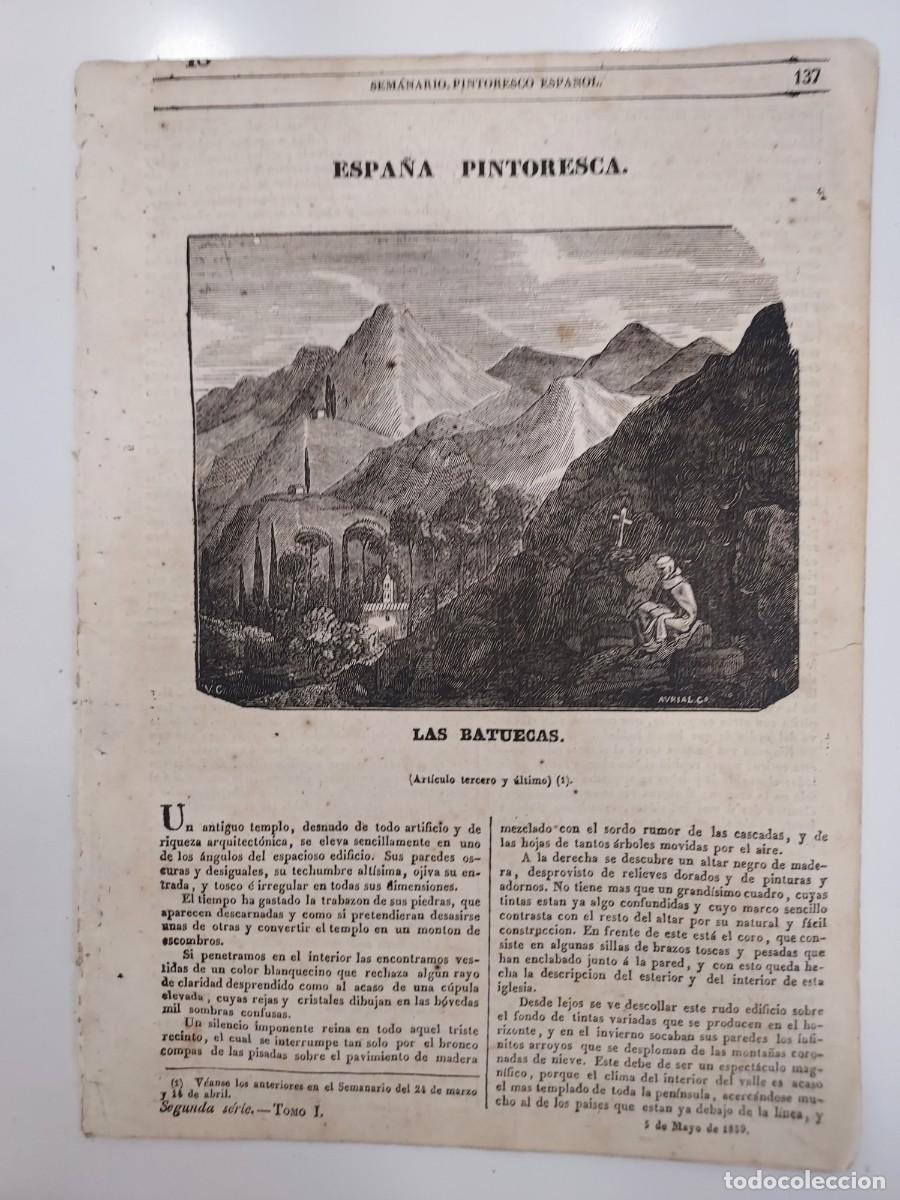 Coleccionismo de revistas y peri&oacute;dicos: SEMANARIO PINTORESCO ESPA&Ntilde;OL 1839. LAS BATUECAS, ARIAS JIRON. MOROS CRISTIANOS BIAR VILLENA ALICANTE