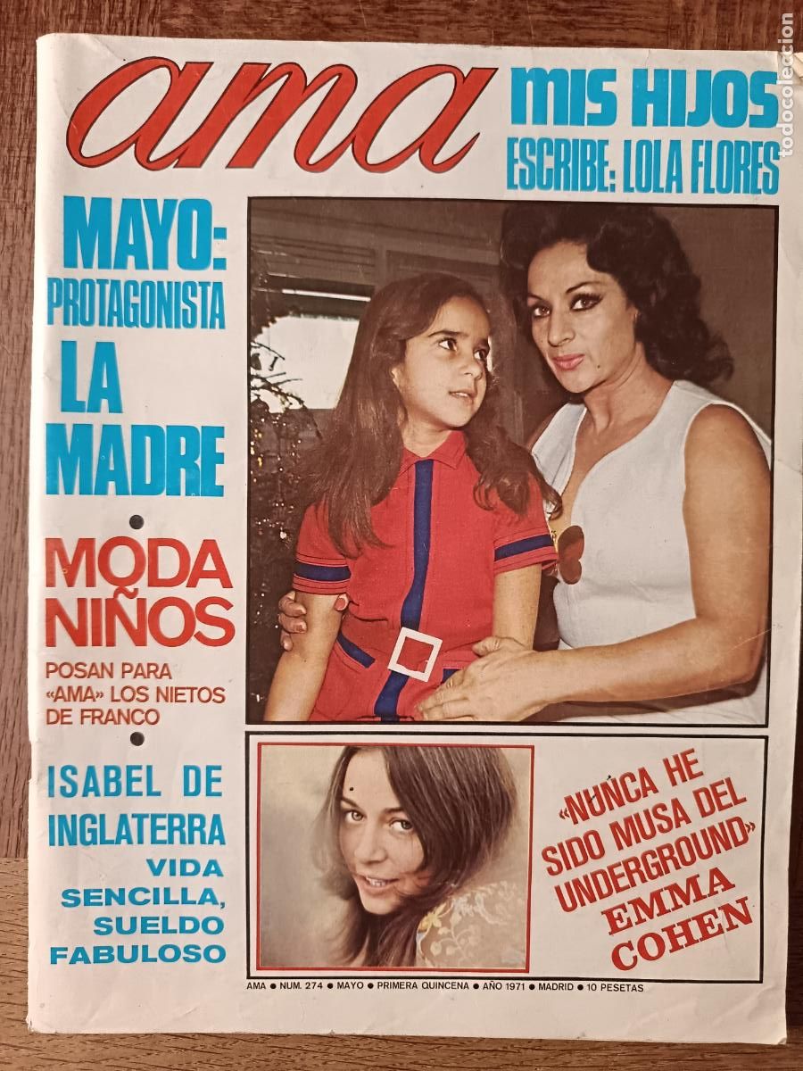 Coleccionismo de revistas y peri&oacute;dicos: AMA 274 de 1971. LOLA FLORES, ROCIO JURADO, RAPHAEL, EMMA COHEN, VICTOR MANUEL, MODA, CARMEN SEVILLA