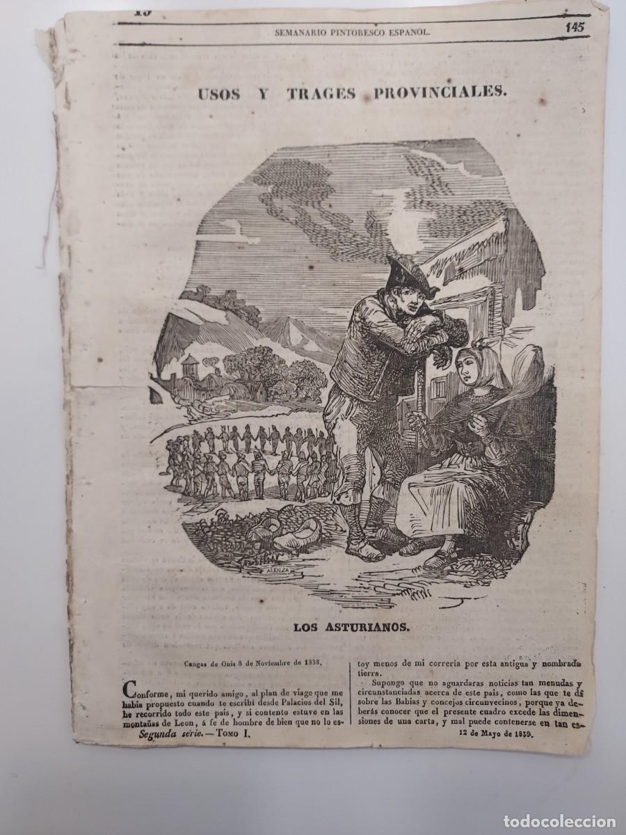 Coleccionismo de revistas y peri&oacute;dicos: SEMANARIO PINTORESCO ESPA&Ntilde;OL 1839. ASTURIANOS TRAJE, ASTURIAS COSTUMBRES FOLKLORE. CARCABUEY CORDOBA