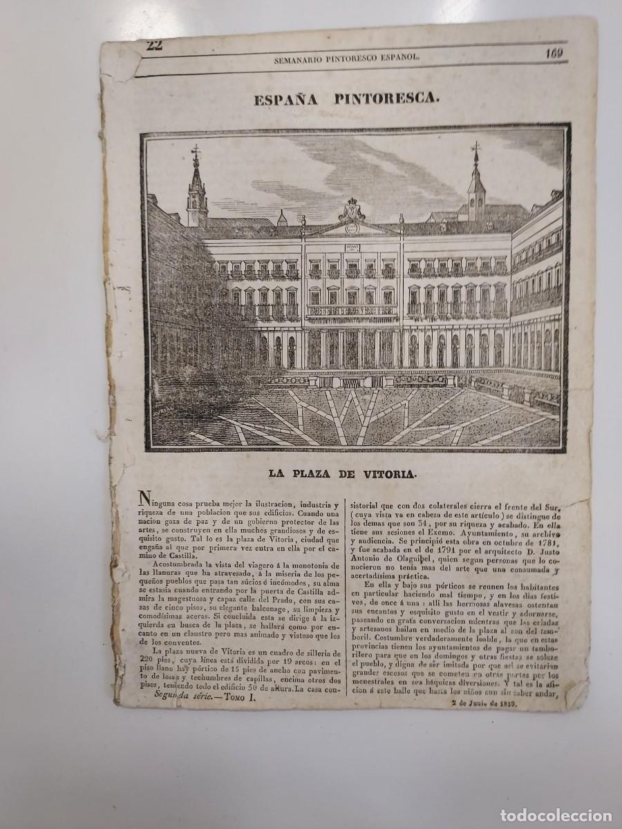 Coleccionismo de revistas y peri&oacute;dicos: SEMANARIO PINTORESCO ESPA&Ntilde;OL 1839. SALAMANCA, ESTUDIANTES LA TUNA. VITORIA. POESIA J. ZORRILLA