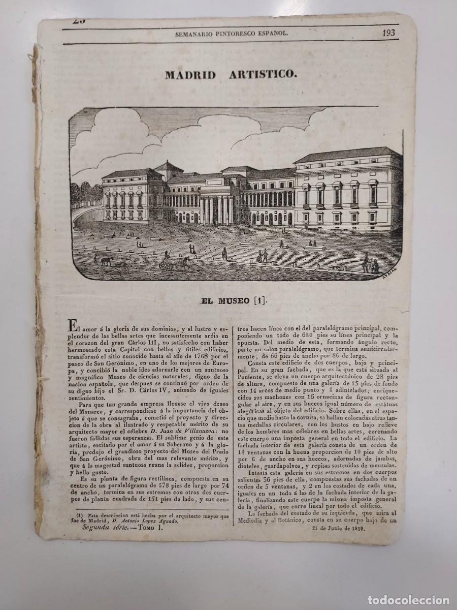 Collezionismo di Riviste e Giornali: SEMANARIO PINTORESCO ESPA&Ntilde;OL 1839. MADRID MUSEO DEL PRADO. ESTABLECIMIENTOS BA&Ntilde;OS MINERALES ESPA&Ntilde;A