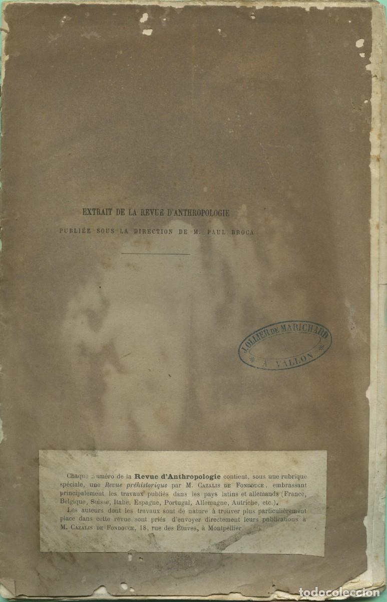 Coleccionismo de revistas y peri&oacute;dicos: Separata. Extrait de la Revue d'Anthropologie. Les premieres civilisation d'apres les sources orient