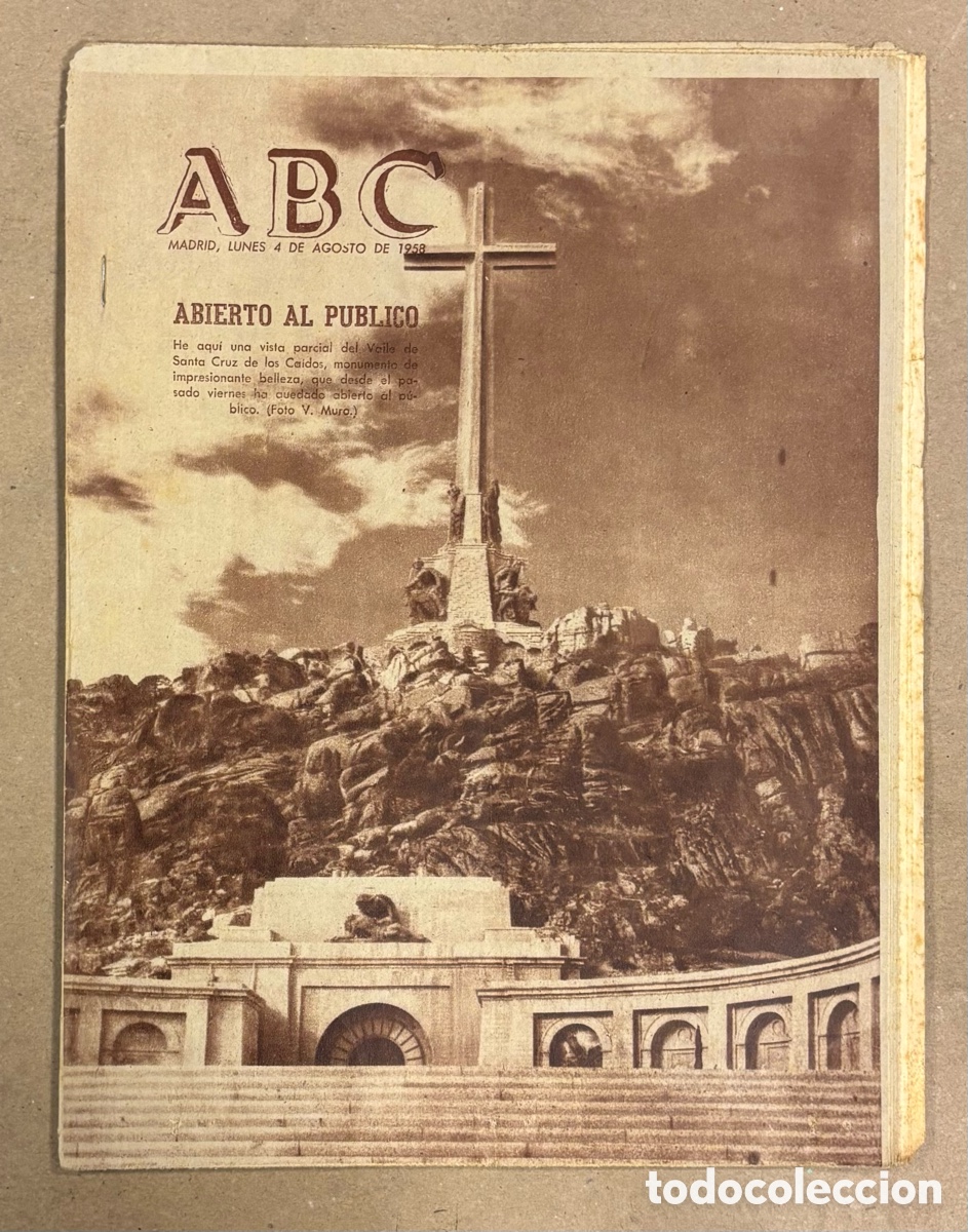 Coleccionismo de revistas y peri&oacute;dicos: ABC (4 DE AGOSTO DE 1958). EL VALLE DE LOS CA&Iacute;DOS ABIERTO AL P&Uacute;BLICO,&hellip;