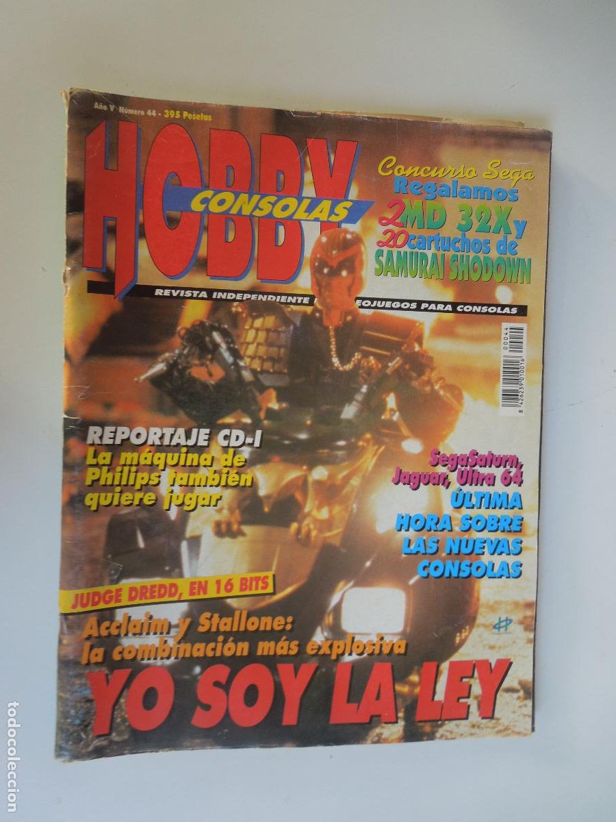 Coleccionismo de revistas y peri&oacute;dicos: HOBBY CONSOLAS REVISTA N&ordm; 44- YO SOY LA LEY - ACCLAIN Y STALLONE -