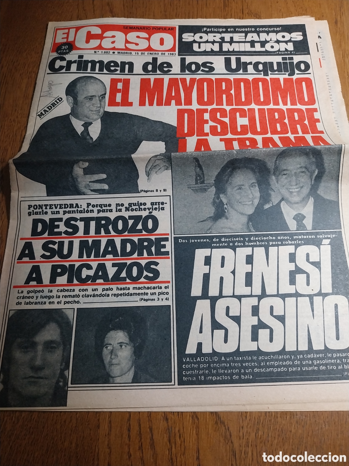Coleccionismo de revistas y peri&oacute;dicos: EL CASO 1983 CRIMEN URQUIJO MAYORDOMO. JOYERA BASAURI