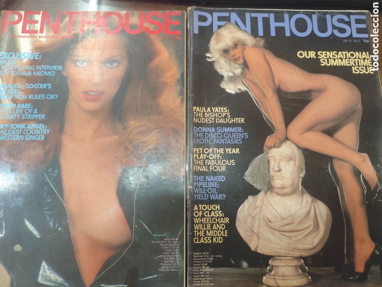 Coleccionismo de revistas y peri&oacute;dicos: Lote 2 ejemplares Penthouse edici&oacute;n inglesa. A&ntilde;o 1979. Erotica . Incluye p&oacute;ster central