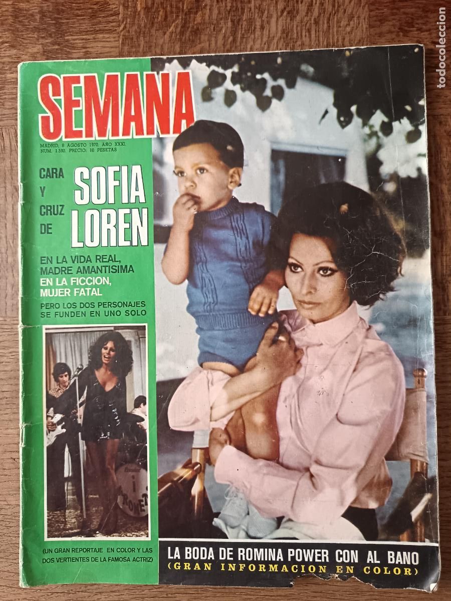 Coleccionismo de revistas y peri&oacute;dicos: SEMANA 1590 de 1970 SOFIA LOREN, ROMINA POWER AL BANO, MIREILLE MATHIEU, MARISA PAREDES, GRACE KELLY