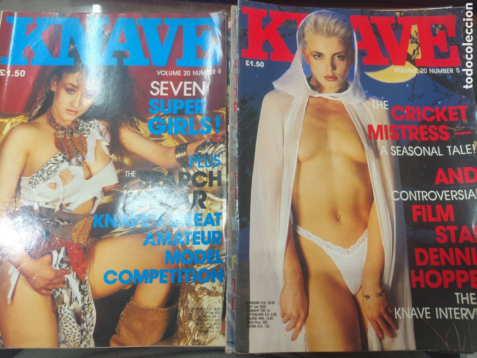 Coleccionismo de revistas y peri&oacute;dicos: Lote de 2 ejemplares Revista er&oacute;tica Knave inglesa. A&ntilde;o 1988