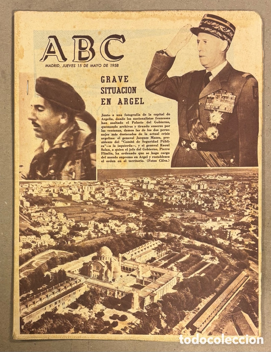 Coleccionismo de revistas y peri&oacute;dicos: ABC (13 DE MARZO DE 1959). GRAVE SITUACI&Oacute;N EN ARGEL, FINAL COPA EUROPA MILAN - REAL MADRID,&hellip;
