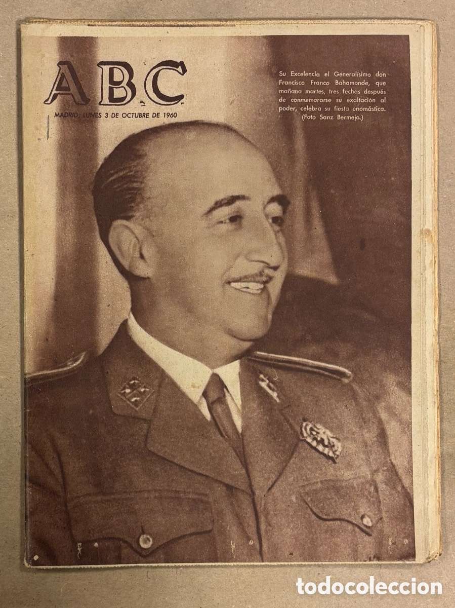 Coleccionismo de revistas y peri&oacute;dicos: ABC (3 OCTUBRE 1960). FRANCISCO FRANCO EN SU FIESTA ONOM&Aacute;STICA, REAL MADRID 2-0 AL ESPA&Ntilde;OL,&hellip;