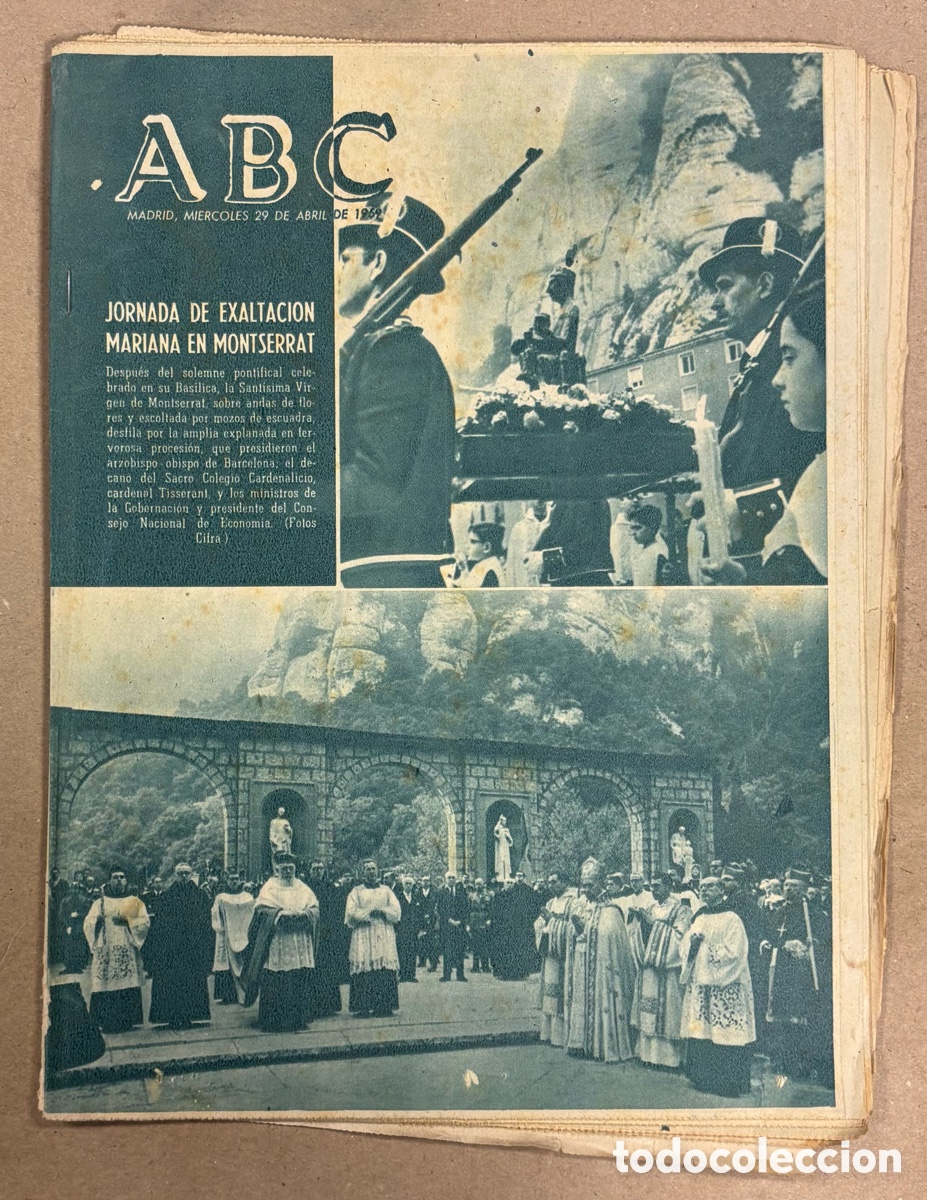Coleccionismo de revistas y peri&oacute;dicos: ABC (29 DE ABRIL DE 1959). JORNADA DE EXALTACI&Oacute;N MARIANA EN MONTSERRAT, REPORTAJE SOBRE BADALONA