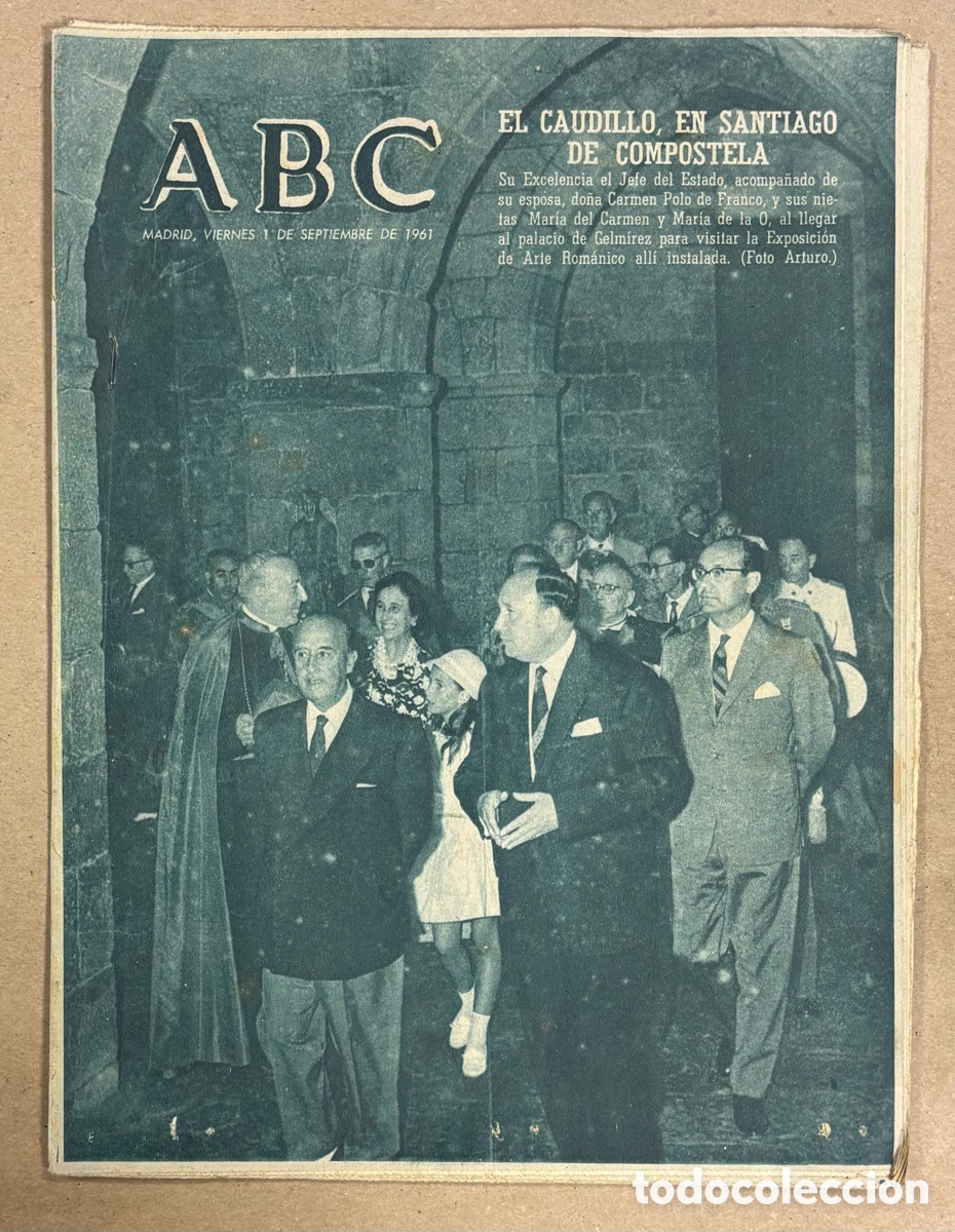 Coleccionismo de revistas y peri&oacute;dicos: ABC (1 SEPTIEMBRE 1961). EL CAUDILLO EN EL PALACIO GELMIREZ DE SANTIAGO DE COMPOSTELA,.,,