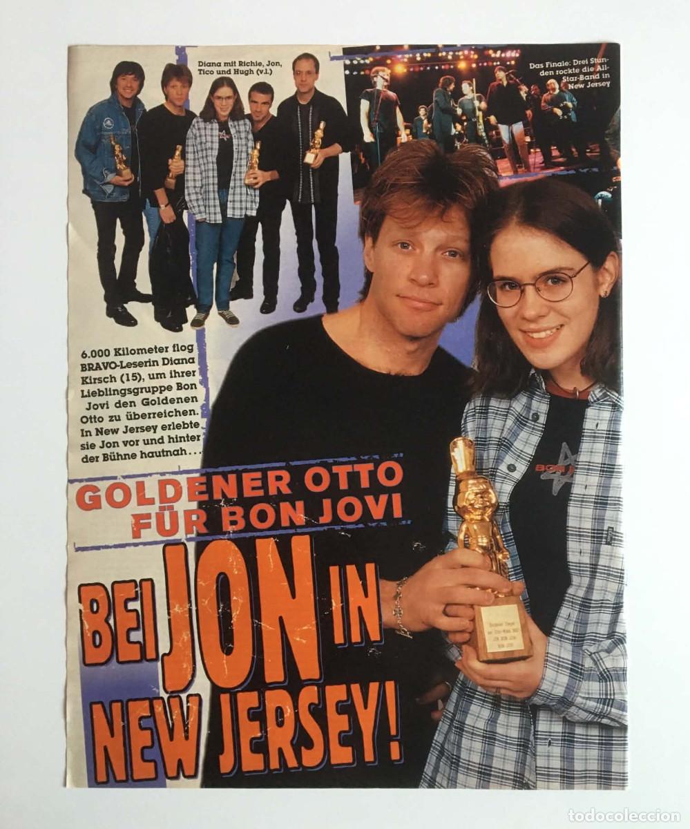 Coleccionismo de revistas y peri&oacute;dicos: Bon Jovi Goldene Otto in New Jersey Vintage Article Clipping A4 - Bravo Magazine Germany Music