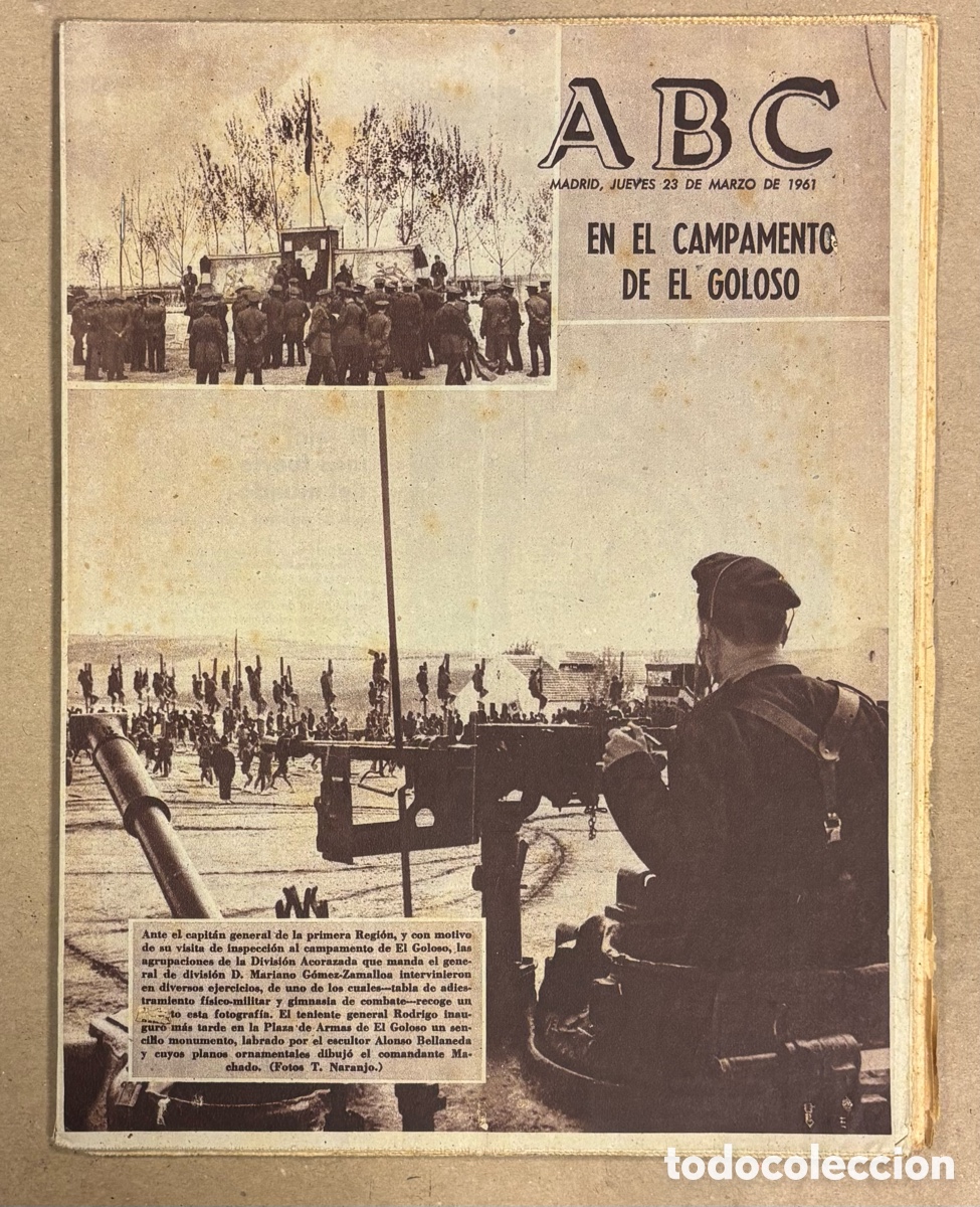 Coleccionismo de revistas y peri&oacute;dicos: ABC (23 MARZO 1961). MANIOBRAS EN EL MILITAR DE EL GOLOSO (MADRID), LUIS SU&Aacute;REZ AL INTER DE MILAN