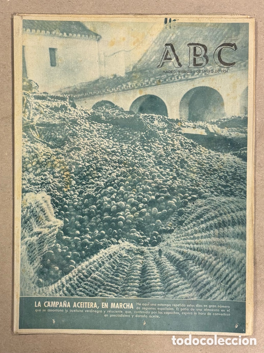 Coleccionismo de revistas y peri&oacute;dicos: ABC (1 DE ENERO DE 1954). LA CAMPA&Ntilde;A ACEITERA EN MARCHA, LESI&Oacute;N DE RAMALLETS&hellip;