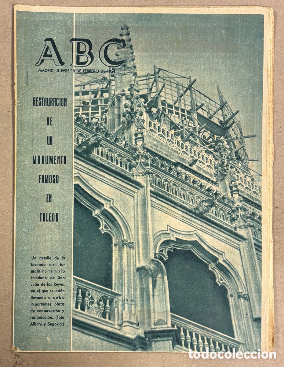 Coleccionismo de revistas y peri&oacute;dicos: ABC (11 DE FEBRERO DE 1954). RESTAURACI&Oacute;N TEMPLO DE SAN JUAN DE LOS REYES DE TOLEDO,&hellip;