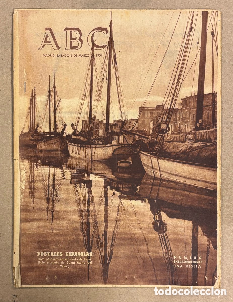 Coleccionismo de revistas y peri&oacute;dicos: ABC (6 MARZO 1954). FLOTA PESQUERA PUERTO DE IBIZA, EL ENTIERRO DE LA SARDINA EN LA PINTURA ESPA&Ntilde;OLA