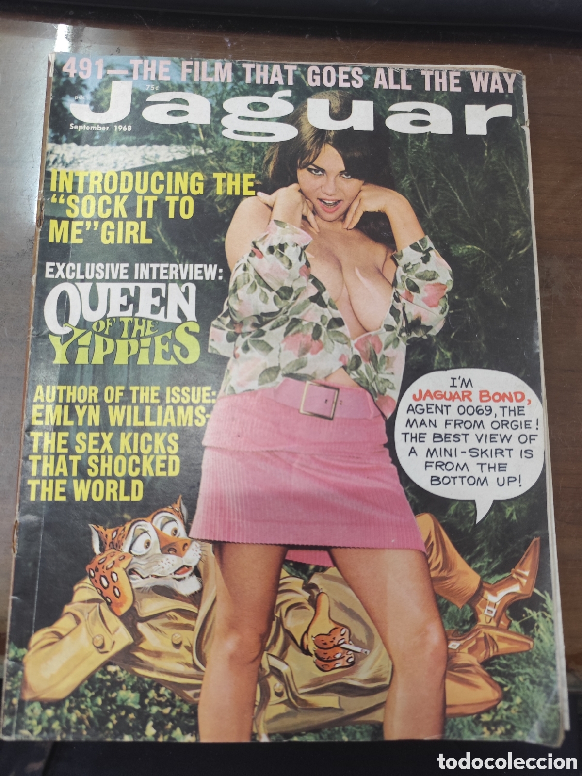 Coleccionismo de revistas y peri&oacute;dicos: Revista Erotica inglesa Jaguar septiembre 1968. Incluye p&oacute;ster central