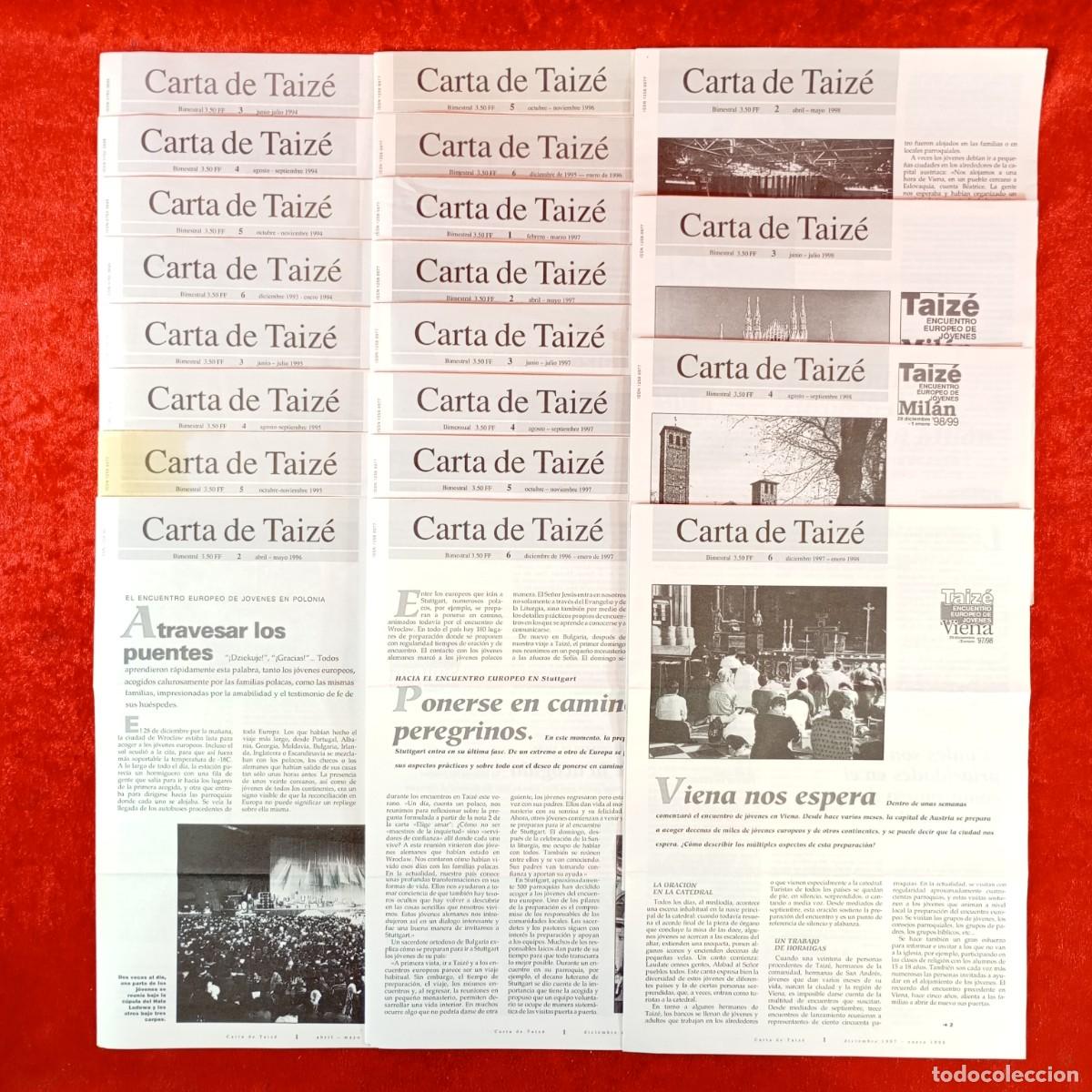 Coleccionismo de revistas y peri&oacute;dicos: CARTA DE TAIZ&Eacute; - REVISTA RELIGIOSA - 20 REVISTAS - RARAS / 297