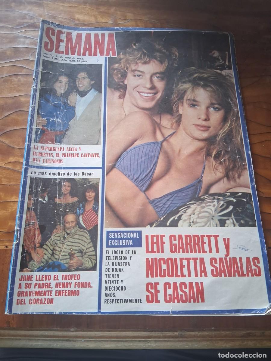 Coleccionismo de revistas y peri&oacute;dicos: Revista semana 2200 Leif Garrett Paquita Rico Fiorella Faltoyano Miguel Bose tenis Jimmy Cinnors