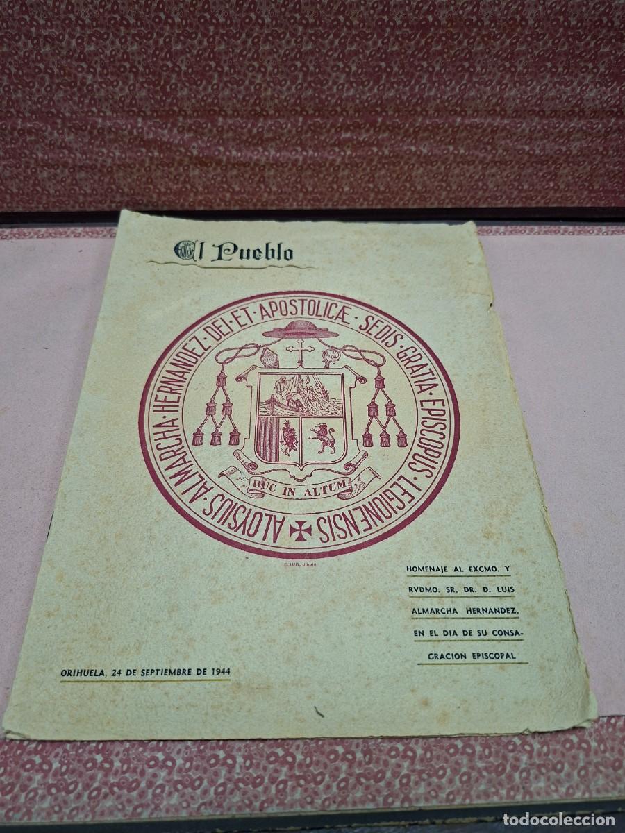 Coleccionismo de revistas y peri&oacute;dicos: ANTIGUA REVISTA RELIGIOSA EL PUEBLO ORIHUELA ALICANTE 1944 HOMENAJE OBISPO LUIS ALMARCHA