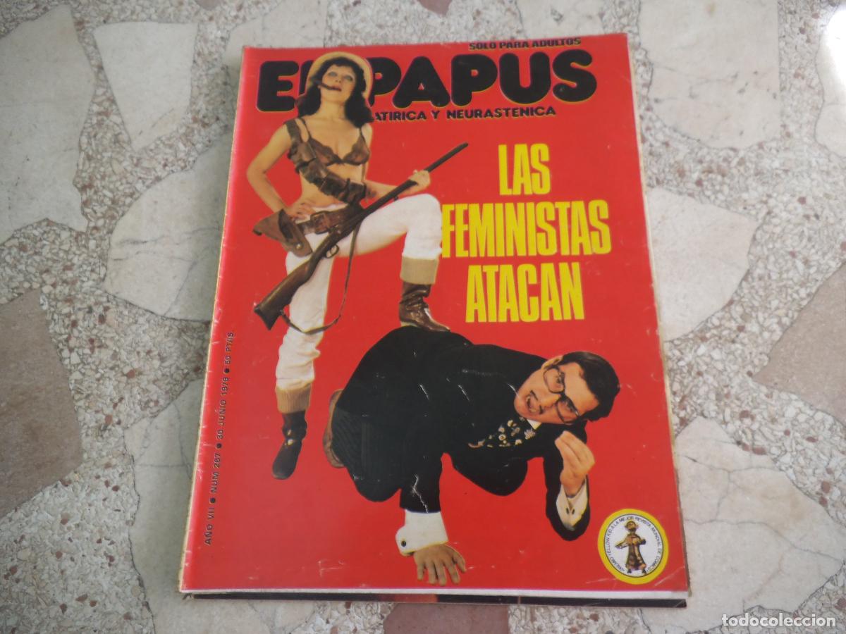 Coleccionismo de revistas y peri&oacute;dicos: el papus, n&ordm; 267, 1979, revista satirica, erotica,humor, las feministas atacan