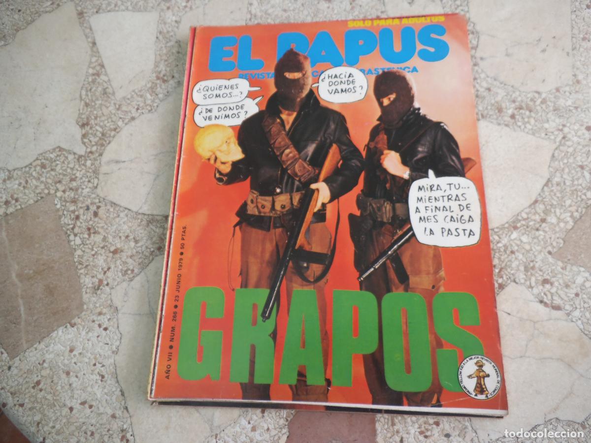 Coleccionismo de revistas y peri&oacute;dicos: el papus, n&ordm; 266, 1979, revista satirica, erotica,humor, grapos