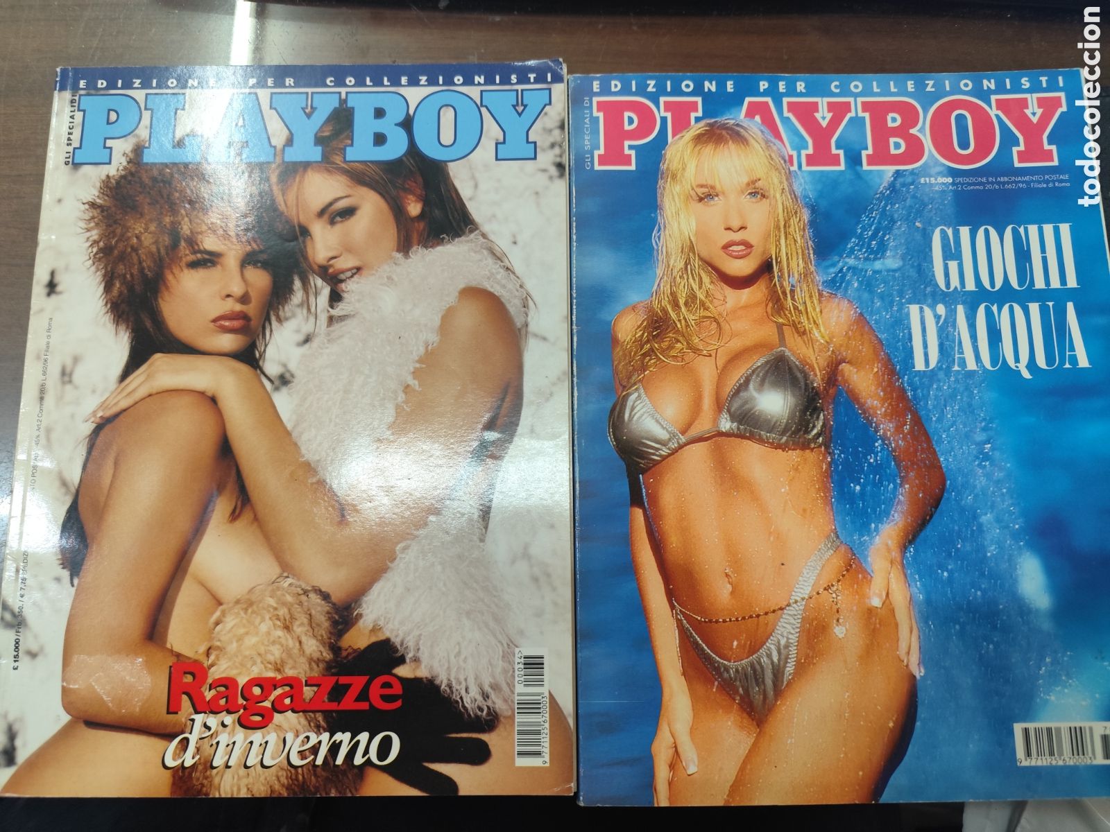 Colecionismo de Revistas e Jornais: Lote 2 ejemplares Playboy. Edizione per collezionisti.Ragazze d inverno.giochi d Acqua.En italiano
