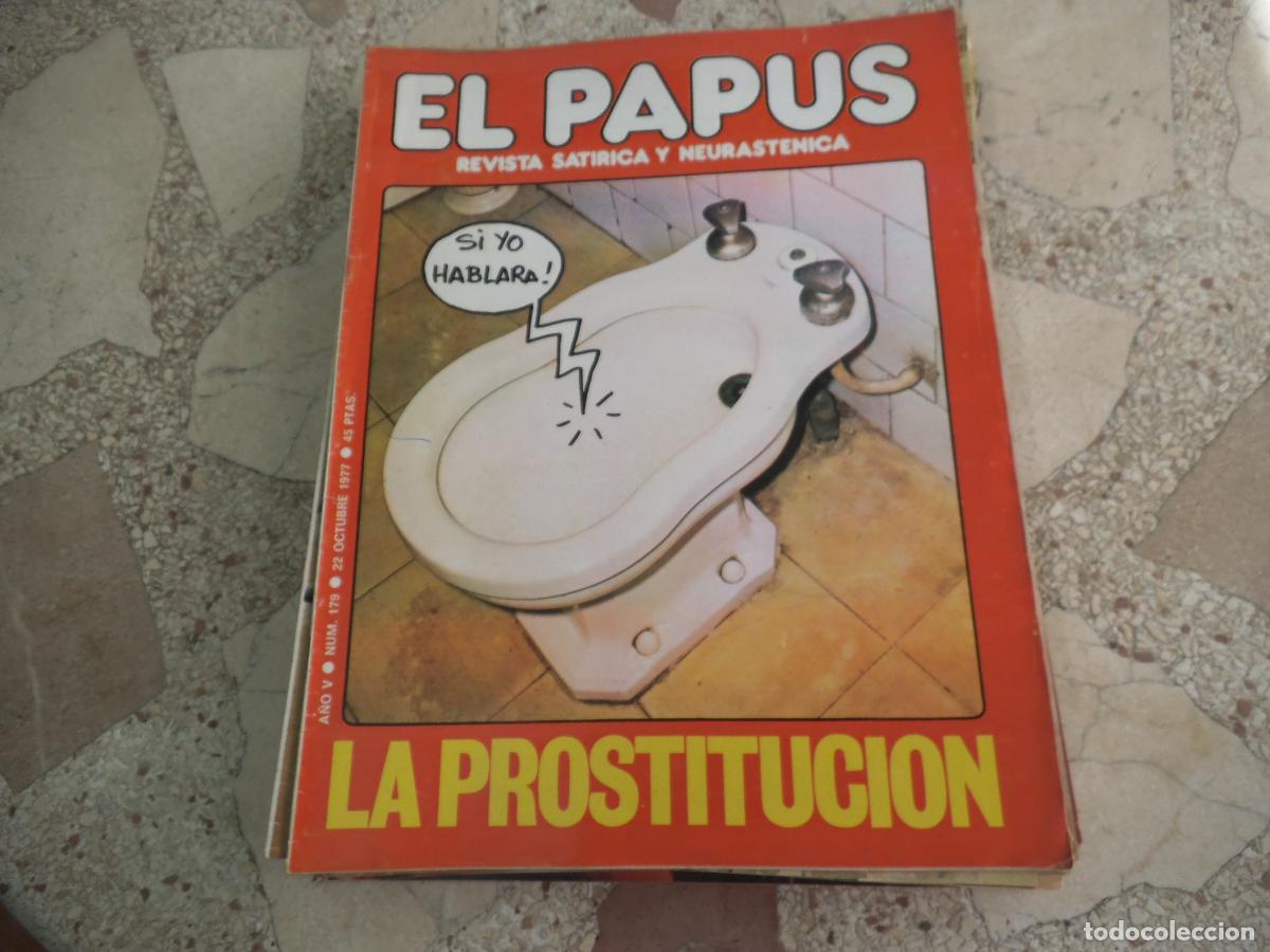 Colecionismo de Revistas e Jornais: el papus, n&ordm; 179, 1977, revista satirica, erotica,humor, la prostitucion