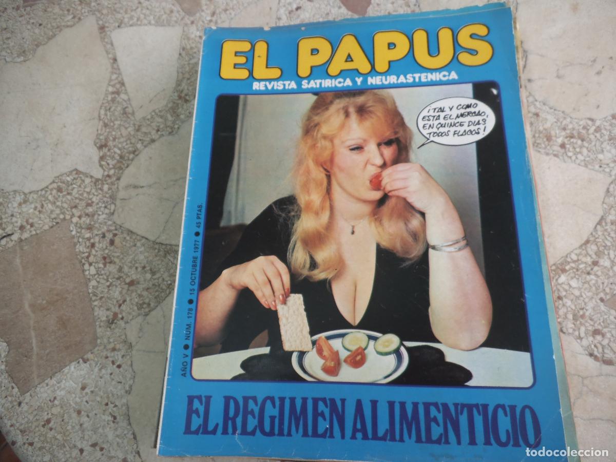 Coleccionismo de revistas y peri&oacute;dicos: el papus, n&ordm; 178, 1977, revista satirica, erotica,humor, el regimen alimenticio